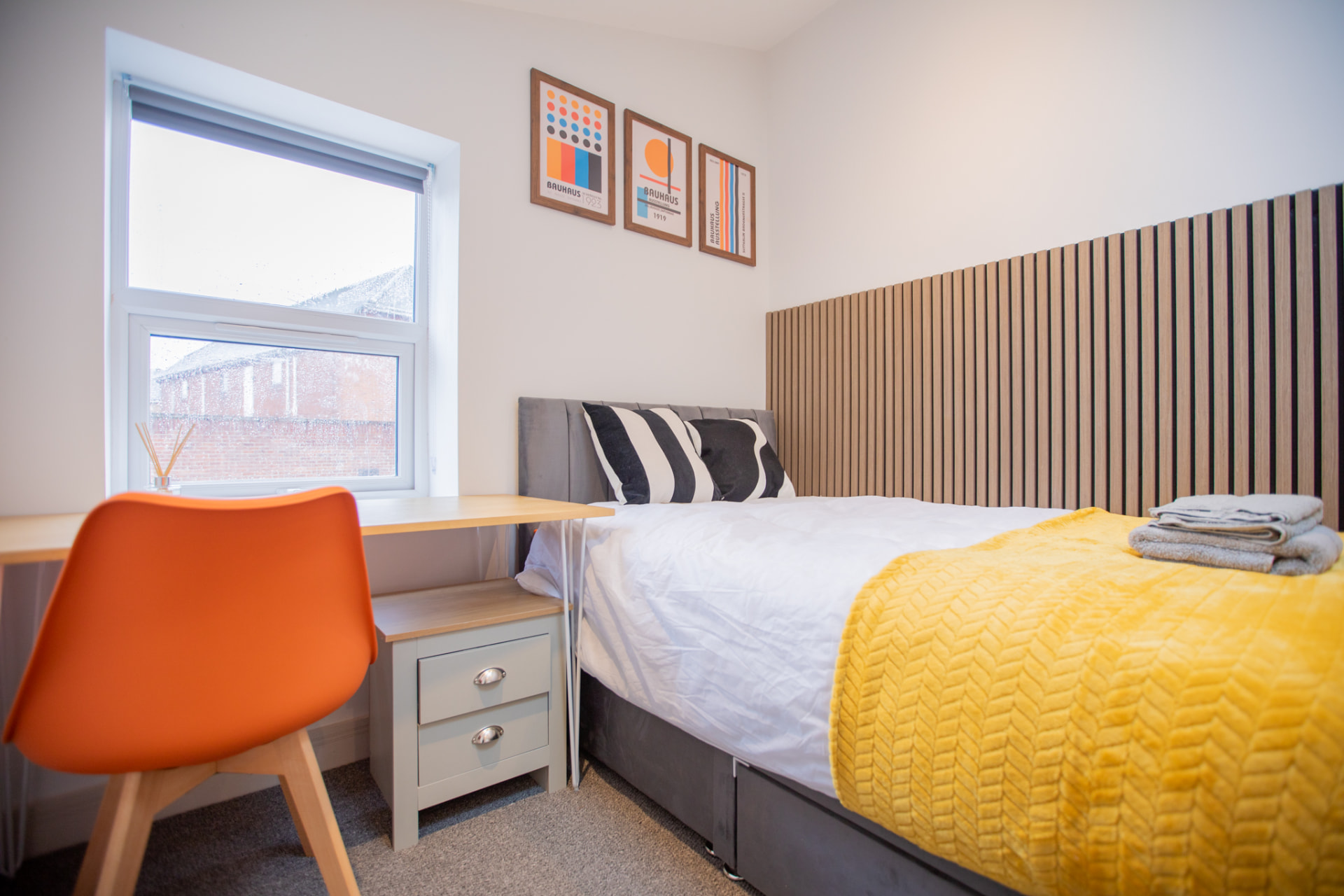 Fairham after — double room with desk and slat wall